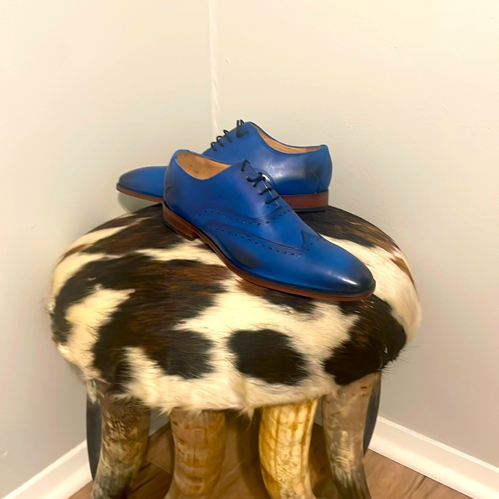 Indigo Blue Wingtip Shoes.. New without original box never been worn.